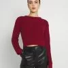 Even&Odd Damen HIGH CROPPED SIDE SLIT - Strickpullover - Red