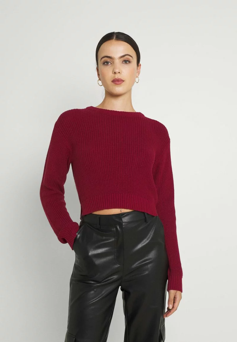 Even&Odd Damen HIGH CROPPED SIDE SLIT - Strickpullover - Red 3 Even&Odd Damen HIGH CROPPED SIDE SLIT - Strickpullover - Red
