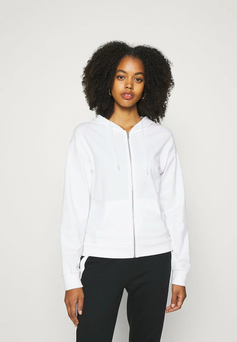 Even&Odd Damen BASIC HOODIE JACKET WITH POCKETS - Kapuzenpullover - White 3 Even&Odd Damen BASIC HOODIE JACKET WITH POCKETS - Kapuzenpullover - White