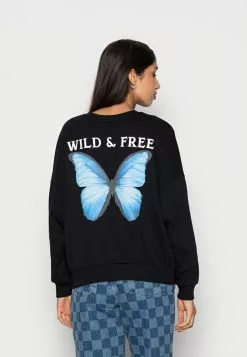Even&Odd Damen BUTTERFLY BACK PRINT OVERSIZED - Sweatshirt - Black