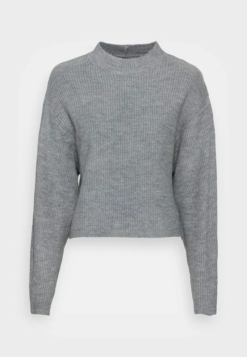 Even&Odd Damen BAT SHAPE MOCK NECK SHORTER - Strickpullover - Mottled Grey 6 Even&Odd Damen BAT SHAPE MOCK NECK SHORTER - Strickpullover - Mottled Grey – Bild 4