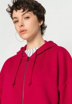 Even&Odd Damen OVERSIZED HOODED ZIP JACKET - Sweatjacke - Red -Even Und Odd Verkäufe 88e97fc3f1254f68b39dbf465c7d743d