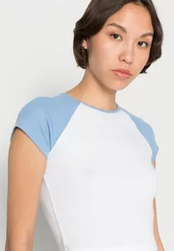 Even&Odd T-Shirt Basic - White Light Blue | Damen -Even Und Odd Verkäufe 894f7a5a46bc4f818d4056d034845050