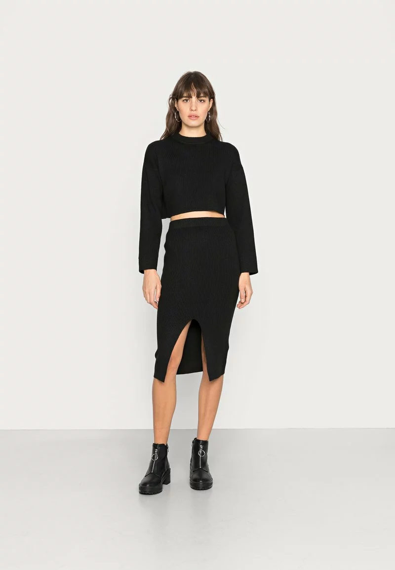 Even&Odd Damen SET SKIRT AND CROPPED JUMPER - Strickpullover - Black 3 Even&Odd Damen SET SKIRT AND CROPPED JUMPER - Strickpullover - Black