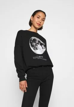 Even&Odd Damen Printed Oversized Sweatshirt - Sweatshirt - Black
