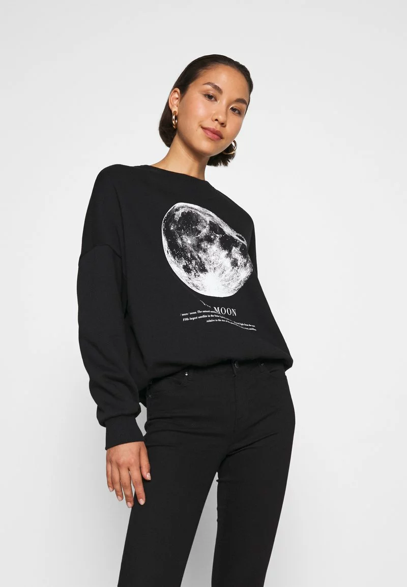 Even&Odd Damen Printed Oversized Sweatshirt - Sweatshirt - Black 3 Even&Odd Damen Printed Oversized Sweatshirt - Sweatshirt - Black