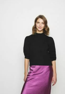 Even&Odd Damen PUFF SLEEVE JUMPER - Strickpullover - Black