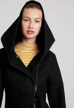 Even&Odd Damen Klassischer Mantel - Black -Even Und Odd Verkäufe 8d36bd0350724564ba1f515620849e7e