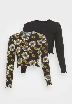 Even&Odd Damen 2 PACK - Langarmshirt - Black/yellow -Even Und Odd Verkäufe 90af7b30c7db48828da5e7d458a3569e