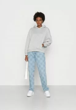 Even&Odd Damen HOODIE LONG WITHOUT DRAWCORD AND POCKET - Kapuzenpullover - Mottled Light Grey -Even Und Odd Verkäufe 931ef479cd354e38af424d3be76f9133