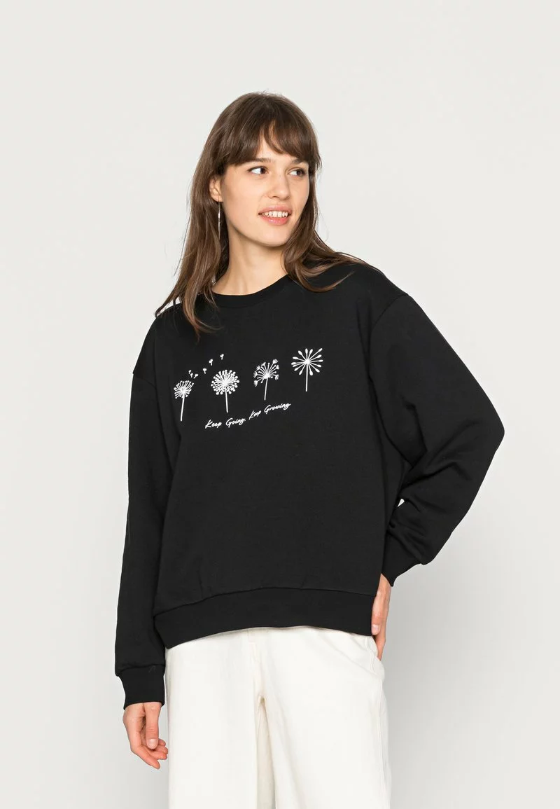 Even&Odd Damen OVERSIZED FLOWER PRINT - Sweatshirt - Black 3 Even&Odd Damen OVERSIZED FLOWER PRINT - Sweatshirt - Black