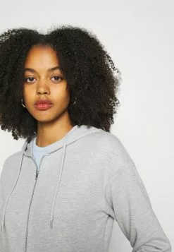 Even&Odd Damen BASIC HOODIE JACKET WITH POCKETS - Kapuzenpullover - Mottled Light Grey -Even Und Odd Verkäufe 97862aa8331941da8f160833a74f85c4