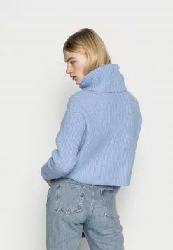 Even&Odd Damen CROPPED LOOSE TURTLENECK - Strickpullover - Light Blue -Even Und Odd Verkäufe 9aa34757b20749dbab5e32cc01aca255