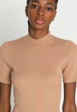 Even&Odd Damen PERKIN NECK SHORT SLEEVE DRESS - Strickkleid - Camel -Even Und Odd Verkäufe 9cebe659ceeb416aa85186a1b04a2432