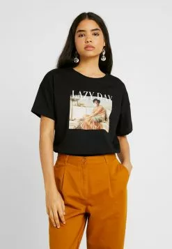 Even&Odd Damen T-Shirt Print - Black
