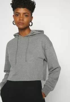 Even&Odd Damen BASIC - Cropped Oversized Hoodie - Kapuzenpullover - Mottled Grey -Even Und Odd Verkäufe a515cc8d039c45de9f1c2da95b620511