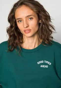 Even&Odd Oversized Printed Sweatshirt - Sweatshirt - Dark Green | Damen -Even Und Odd Verkäufe a5ce3225673e40ce83e779d89bff4d9c
