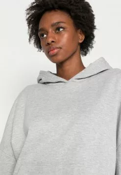 Even&Odd Damen HOODIE LONG WITHOUT DRAWCORD AND POCKET - Kapuzenpullover - Mottled Light Grey -Even Und Odd Verkäufe b22898ef2f6f412ba0ef308fa9bc2b6e