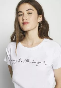 Even&Odd Damen MANDALA ENJOY THE LITTLE THINGS TEE - T-Shirt Print - White -Even Und Odd Verkäufe b79bfd8f100649eaa0366db7373f35b5