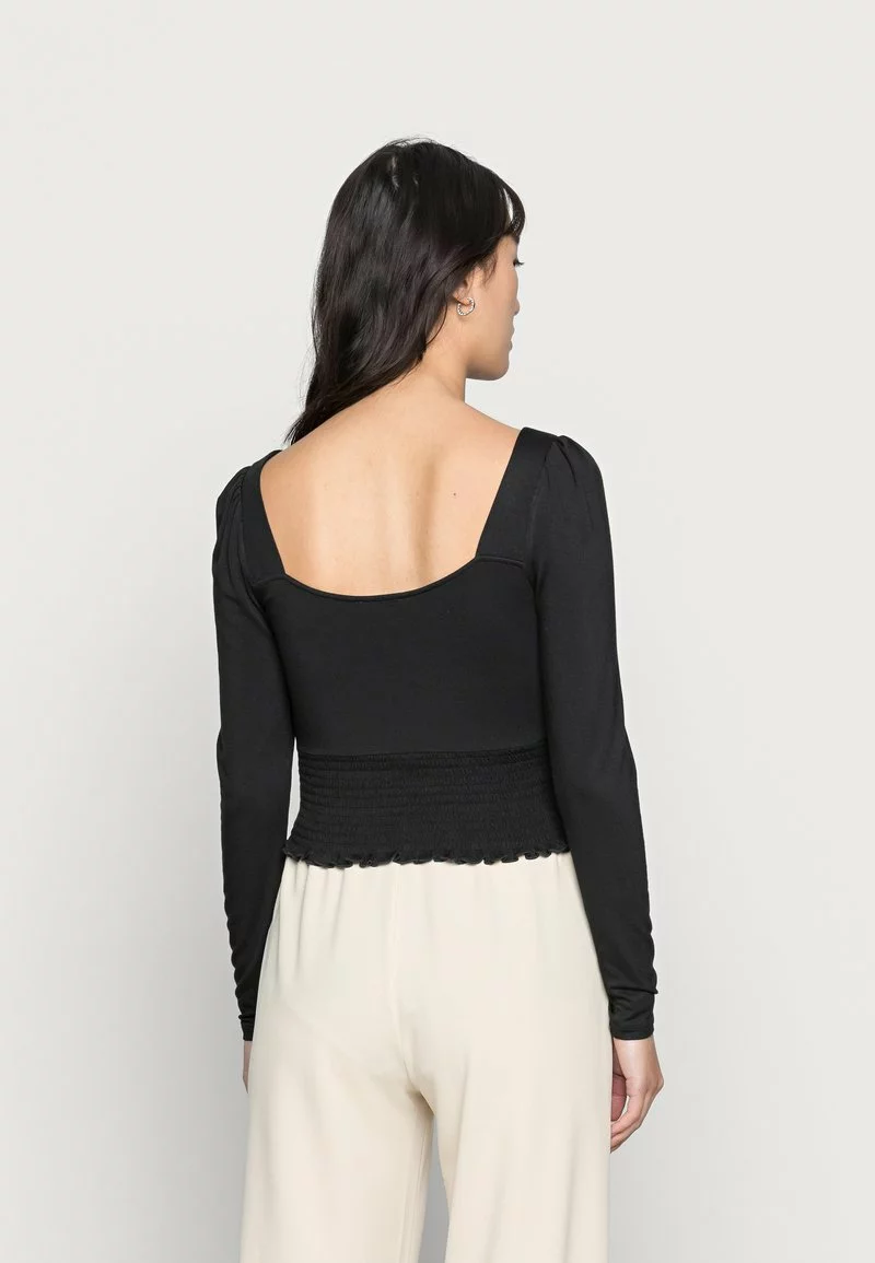 Even&Odd Damen SHIRRING DETAIL LONG SLEEVE CROP WITH GATHER - Langarmshirt - Black 5 Even&Odd Damen SHIRRING DETAIL LONG SLEEVE CROP WITH GATHER - Langarmshirt - Black – Bild 3