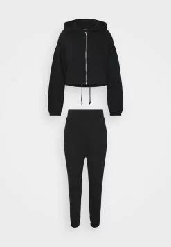 Even&Odd Damen SET - OVERSIZED SWEAT JACKET & JOGGER - Sweatjacke - Black -Even Und Odd Verkäufe bda3a8e069f74026b5a283a30f76f86d