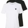 Even&Odd 2PACK - T-Shirt Basic - White/black | Damen