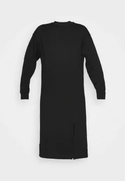 Even&Odd Damen SWEAT - Midi Slit Dress - Freizeitkleid - Black -Even Und Odd Verkäufe c329a903d5134b27b92c56b092b19758