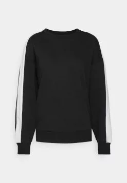 Even&Odd Damen OVERSIZED SWEATSHIRT WITH STRIPE - Sweatshirt - Black -Even Und Odd Verkäufe c375d1b5842b478d860562fee27ff904