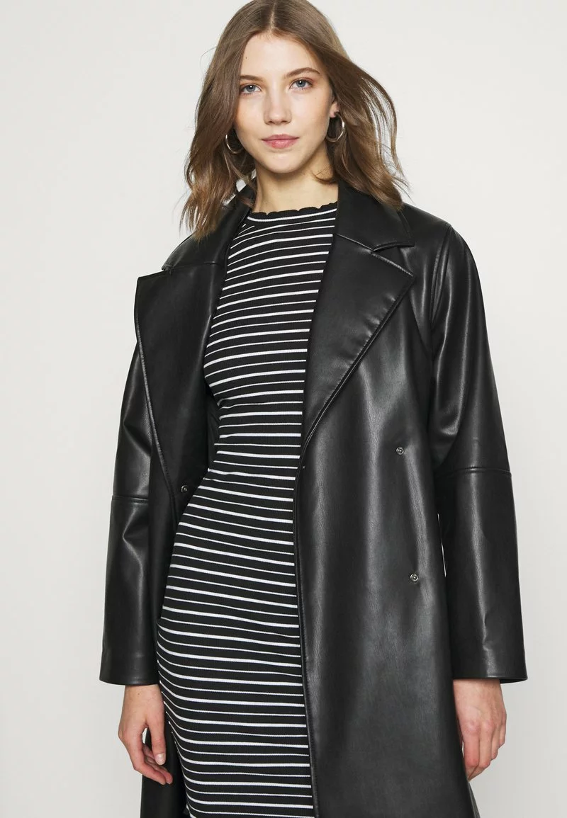 Even&Odd Damen Rushed Edges Mini High Neck Long Sleeves Dress - Etuikleid - Black/ White 7 Even&Odd Damen Rushed Edges Mini High Neck Long Sleeves Dress - Etuikleid - Black/ White – Bild 5