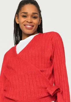 Even&Odd Damen WRAPPED CARDIGAN - Strickjacke - Red -Even Und Odd Verkäufe c3e02399d7e9499597a1169646592803