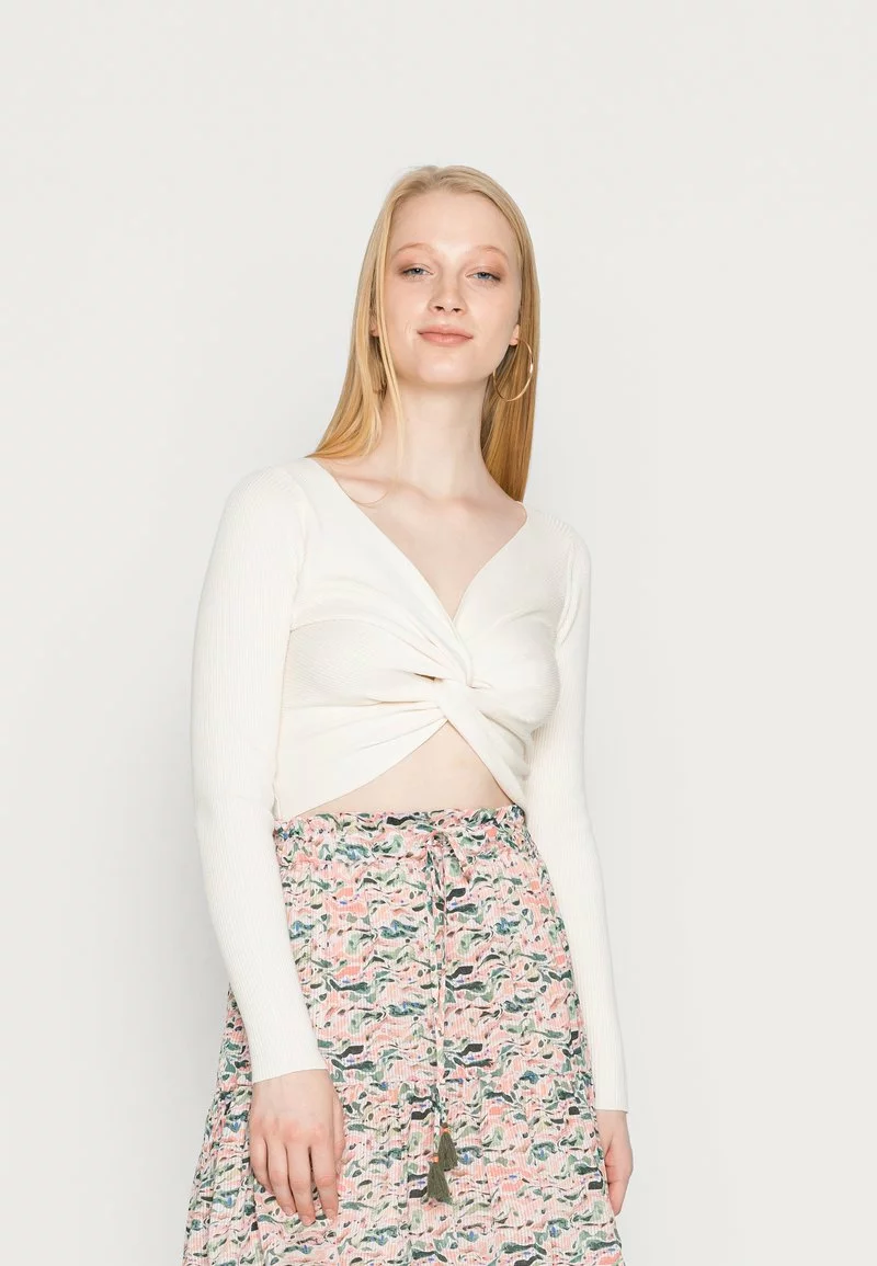 Even&Odd Damen WRAP FRONT JUMPER - Strickpullover - White 3 Even&Odd Damen WRAP FRONT JUMPER - Strickpullover - White