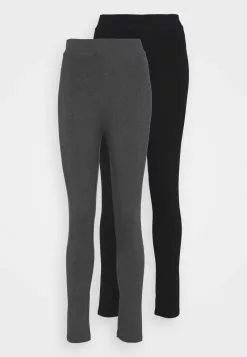 Even&Odd HIGH WAISTED LEGGINGS 2 PACK - Leggings - Hosen - Black/mottled Dark Grey | Damen -Even Und Odd Verkäufe d801180b496544009a781d4a56815d6f