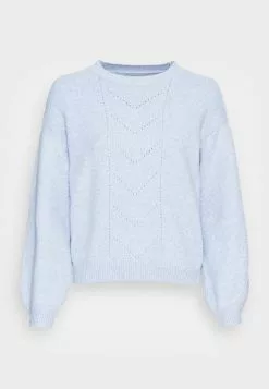 Even&Odd POINTELLE CREW NECK JUMPER - Strickpullover - Mottled Light Blue | Damen -Even Und Odd Verkäufe dfa64533847d4024acbd807d2f49a139