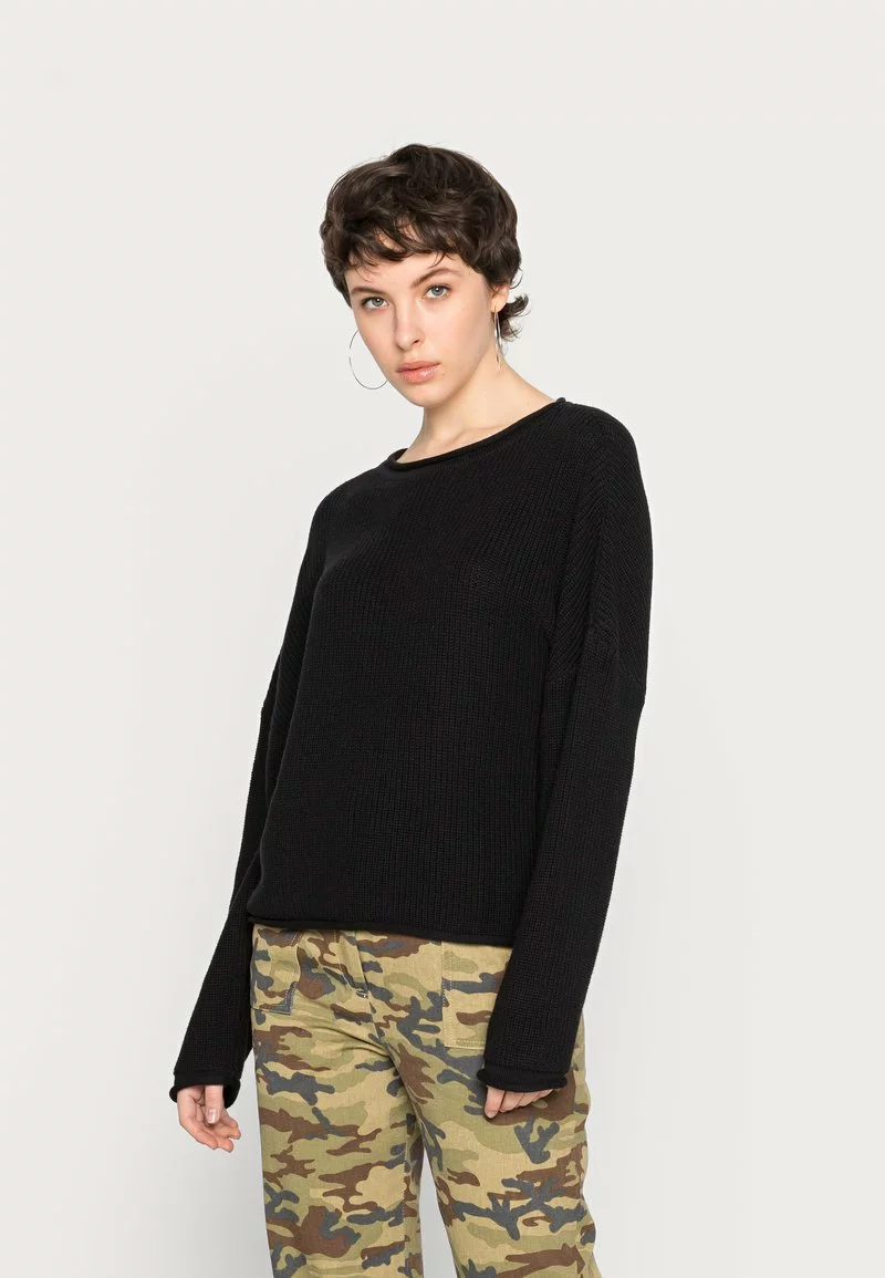 Even&Odd Damen OVERSIZE CROPPED ROLLED EDGE JUMPER - Strickpullover - Black 3 Even&Odd Damen OVERSIZE CROPPED ROLLED EDGE JUMPER - Strickpullover - Black