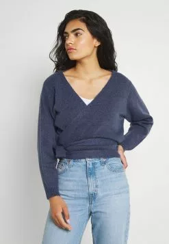 Even&Odd Damen WICKELJACKE - Strickjacke - Blue-grey