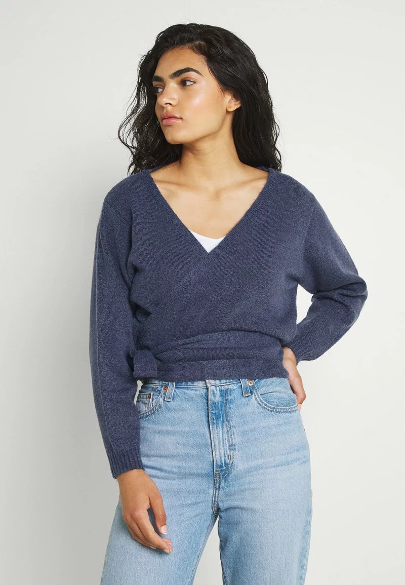 Even&Odd Damen WICKELJACKE - Strickjacke - Blue-grey 3 Even&Odd Damen WICKELJACKE - Strickjacke - Blue-grey