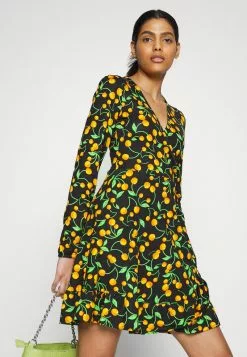 Even&Odd Damen Jerseykleid - Black/orange