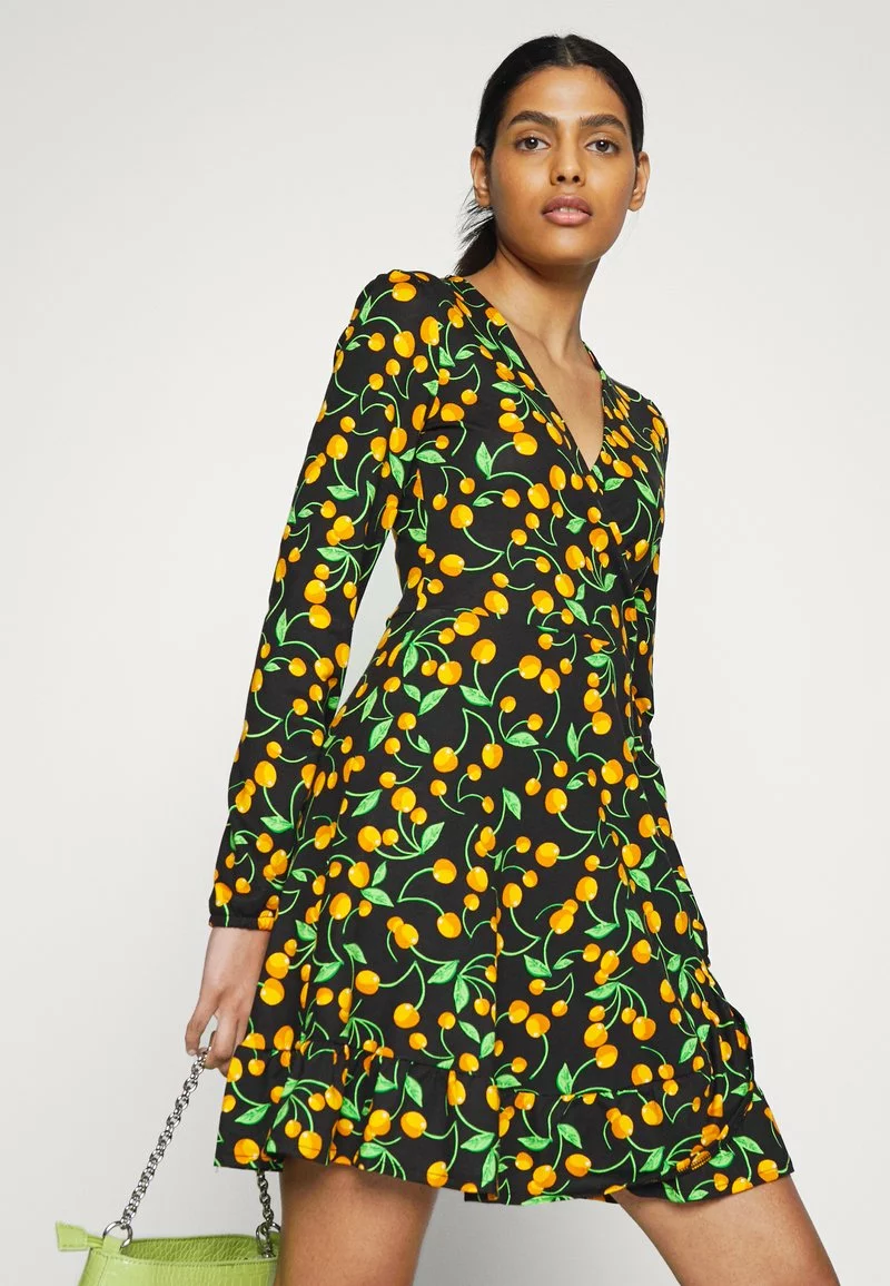 Even&Odd Damen Jerseykleid - Black/orange 3 Even&Odd Damen Jerseykleid - Black/orange