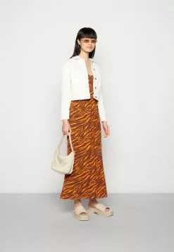 Even&Odd Damen Maxikleid - Orange/brown -Even Und Odd Verkäufe e7f0a92e05324009863f362cfd2ee875