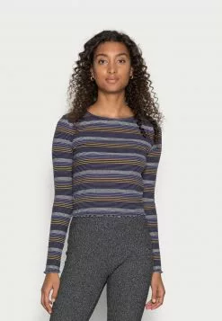 Even&Odd Damen CROPPED CREWNECK LONG SLEEVE - Langarmshirt - Blue