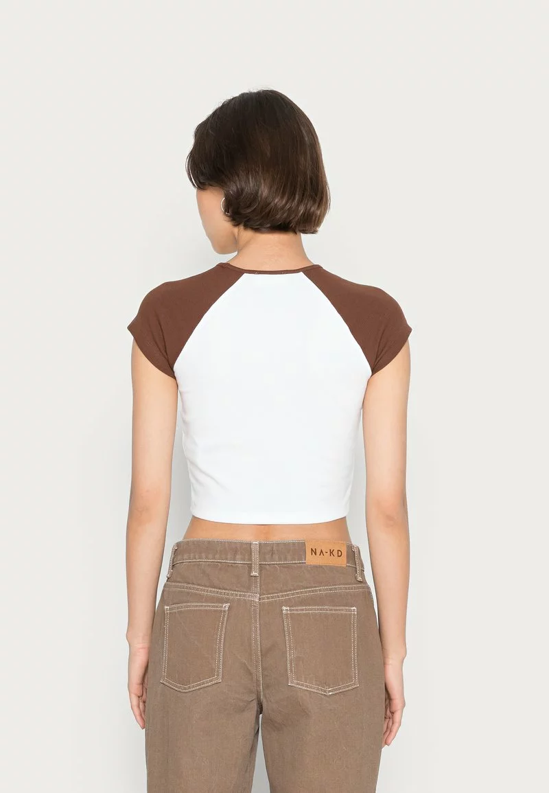 Even&Odd T-Shirt Basic - White Brown | Damen 5 Even&Odd T-Shirt Basic - White Brown | Damen – Bild 3