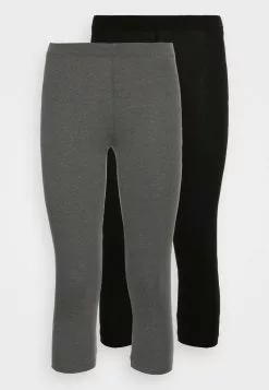 Even&Odd Damen 2 PACK - Leggings - Hosen - Black/mottled Dark Grey -Even Und Odd Verkäufe eea8dfaa158d4f459ef4fa7047eec502