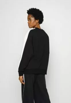 Even&Odd Damen OVERSIZED SWEATSHIRT WITH STRIPE - Sweatshirt - Black -Even Und Odd Verkäufe f01b06d58c11435eb45298c6be1b8319