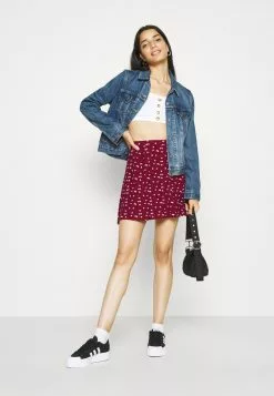 Even&Odd Damen A-Linien-Rock - Black/bordeaux