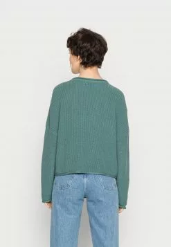 Even&Odd Damen OVERSIZE CROPPED ROLLED EDGE JUMPER - Strickpullover - Green -Even Und Odd Verkäufe f135be8a65d2485f840053de237a256e