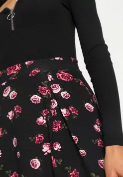 Even&Odd Damen A-Linien-Rock - Black/multi Coloured -Even Und Odd Verkäufe f191aaee15064ef3af746ece4ad18a0d