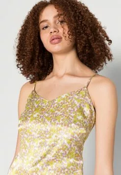 Even&Odd Damen Cocktailkleid/festliches Kleid - Yellow/multi-coloured -Even Und Odd Verkäufe f50163b3079f4daab45477753df80cde