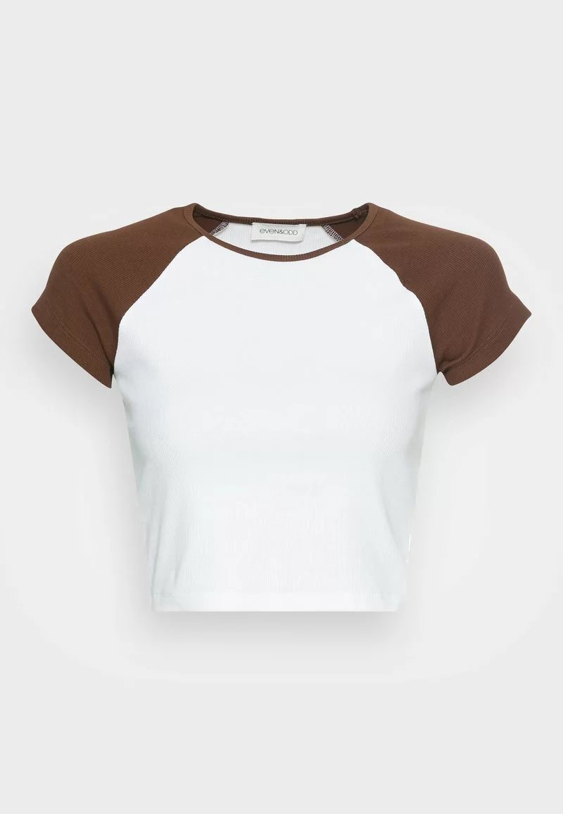 Even&Odd T-Shirt Basic - White Brown | Damen 6 Even&Odd T-Shirt Basic - White Brown | Damen – Bild 4