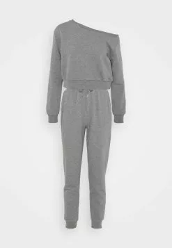 Even&Odd Damen Off Shoulder&Jogger Set - Sweatshirt - Mottled Grey -Even Und Odd Verkäufe f7de1290820e4875829226ce5dff2c93