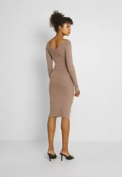 Even&Odd KNIT V NECK MIDI BODYCON DRESS - Etuikleid - Taupe | Damen -Even Und Odd Verkäufe f973be909d2d4669b216a728c6e180a5